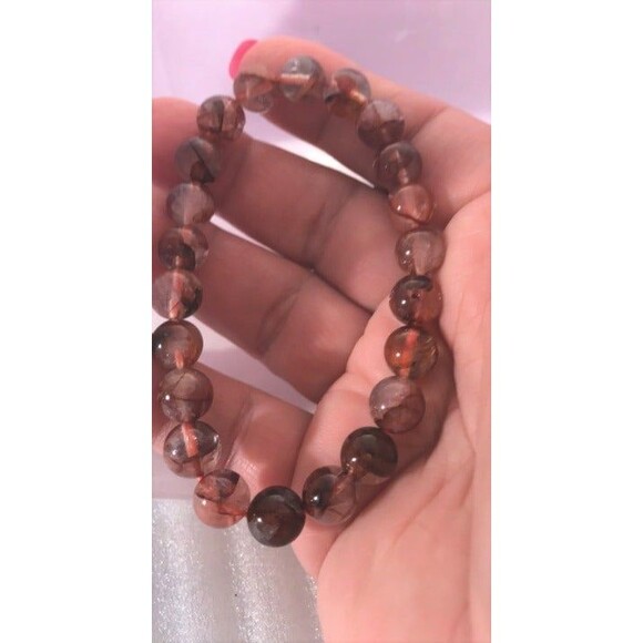 Fire Quartz Beaded Stretch Bracelet - 8mm - Picture 5 of 5